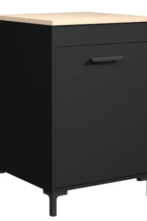 Exclusieve Aanbieding Keukenonderkast Cobalt 60cm - zwart/eik
