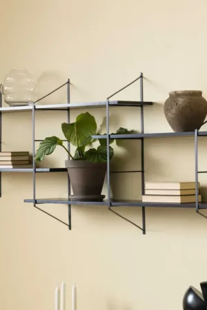 Premium Wandrek Newton met 4 legplanken - zwart