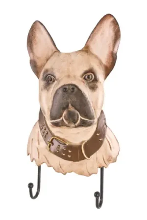 Betrouwbaar Kapstok bulldog - 20x5x36 cm - Beige/metaal