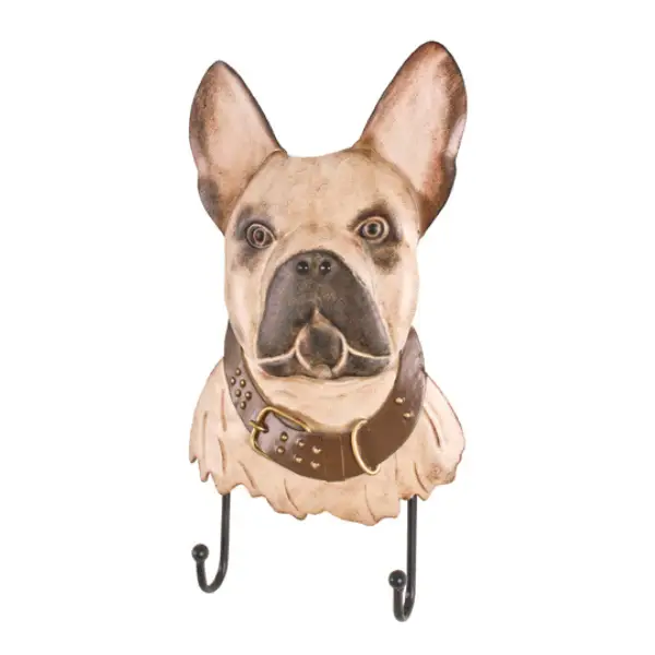 Betrouwbaar Kapstok bulldog - 20x5x36 cm - Beige/metaal