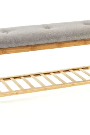 Schoenbank met gestoffeerd zitvlak | Bamboehouten design Koopje