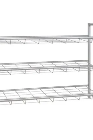 Koopje Schoenenrek met 3 planken | Metalen frame | Aluminiumkleur