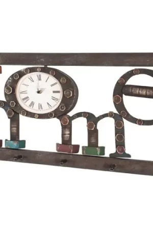 Wandkapstok met klok en haken | Vintage-design Op = Op