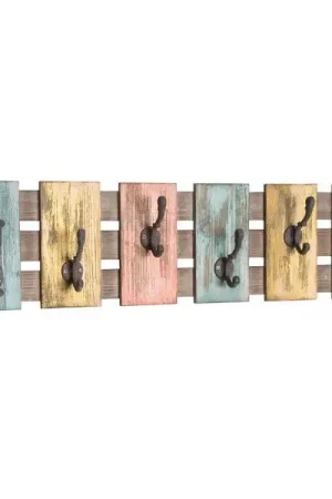 Aanbieding Wandpaneel met 4 kapstokhaken | 81 x 11 x 20 cm | Vintage-design