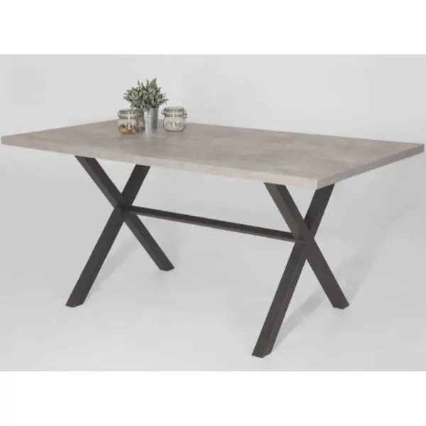 Eettafel Kijara 160x90 cm-betonlook/antraciet Lage Prijs
