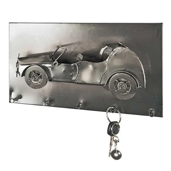 Wandpaneel met vijf haken | 35 x 10 x 20 cm | Zilverkleurig Speciale Aanbieding