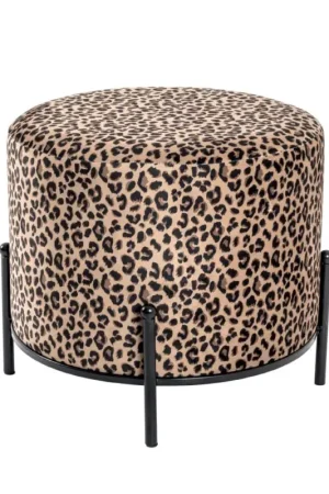 Dagaanbieding Poef | Ø48 cm x 40 cm | Luipaardmotief