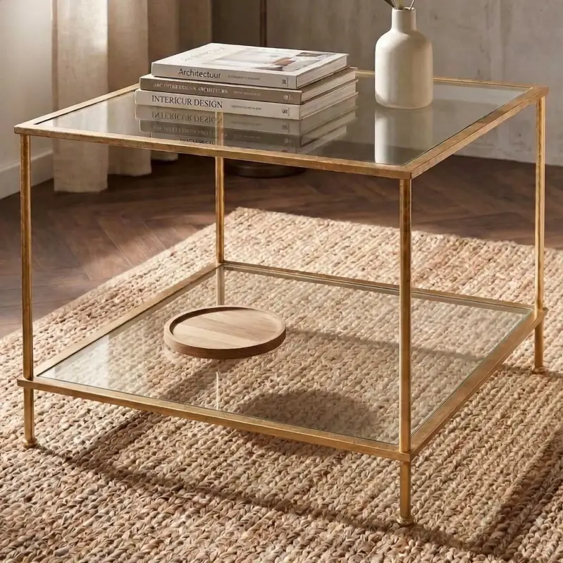 Finale Uitverkoop Bijzettafel | 60 x 60 x 45 cm | Goud-design
