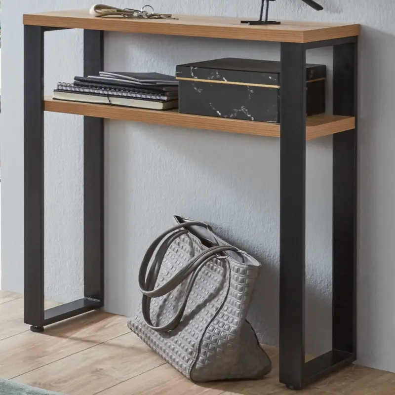 Bijzettafel | 70 x 28 x 75 cm | Anthracite Oak-design Exclusieve Aanbieding