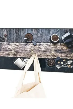 Wandpaneel met 5 haken | 50 x 5 x 20 cm | Kurkuma-design Dagaanbieding