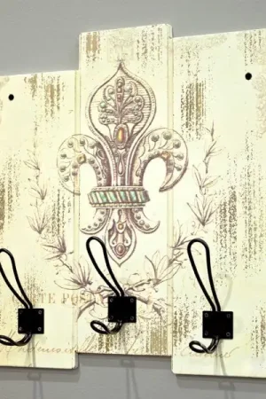 Nieuw Wandpaneel met 3 haken | 38 x 9 x 42 cm | Papyrus-design