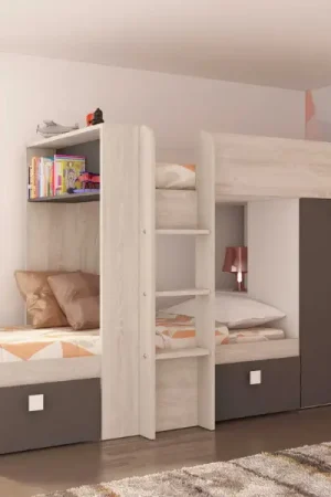 Direct Beschikbaar Stapelbed Beau 90x190 cm - grenen/bruin