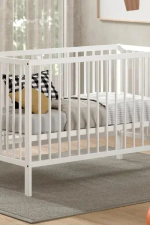 Babybed Dino | 60 x 120 cm | verstelbaar | wit dennenhout Gecertificeerd
