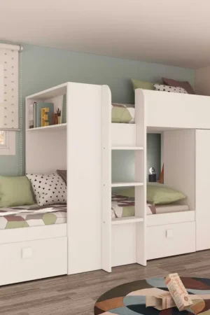 Exclusieve Aanbieding Stapelbed Beau (lattenbodem onderste bed niet inbegrepen) - wit