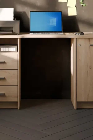 Bureau Mao - 48,40x132,20x73,90 cm - Bruin/Kronberg eik Beperkt Aanbod