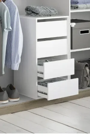 Goedkoop Ladekast Blokty - 39.6x39,30x76,3 cm - Wit/spaanplaat