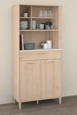 Buffetkast Galatee met 2 deuren en 1 lade - eikdecor/wit Veilige Betaling