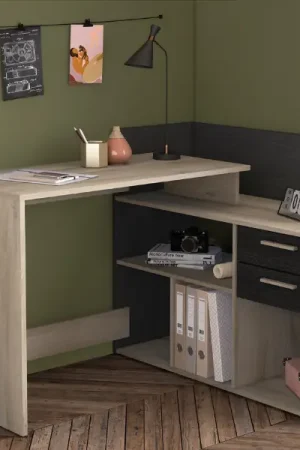 Bureau Optima - 108,50x120,80x87,10 cm - Bruin/eikenhout Weekendaanbieding