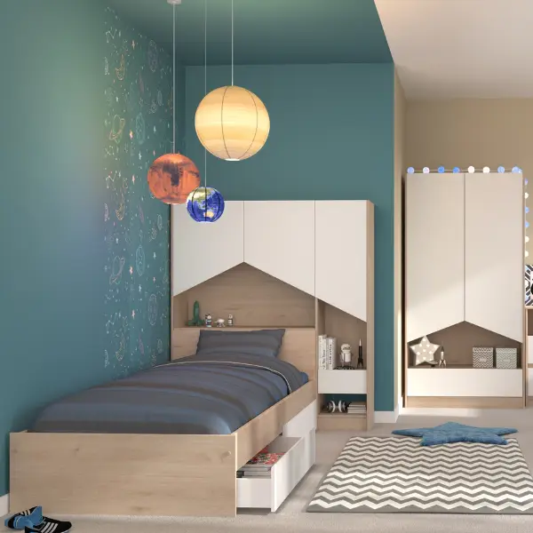 Beste Prijs Kinderkamer Shelby 3- eik/wit