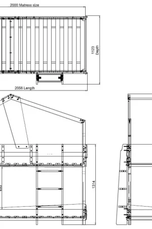 Gecertificeerd Kinderstapelbed Timber | 204 x 112,3 x 214 cm | Wit