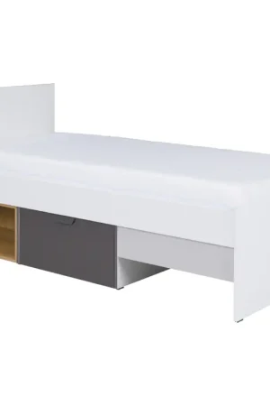 Goedkoop Bed 90x200 JOKI JK15 Wit / Grafiet / Grijs