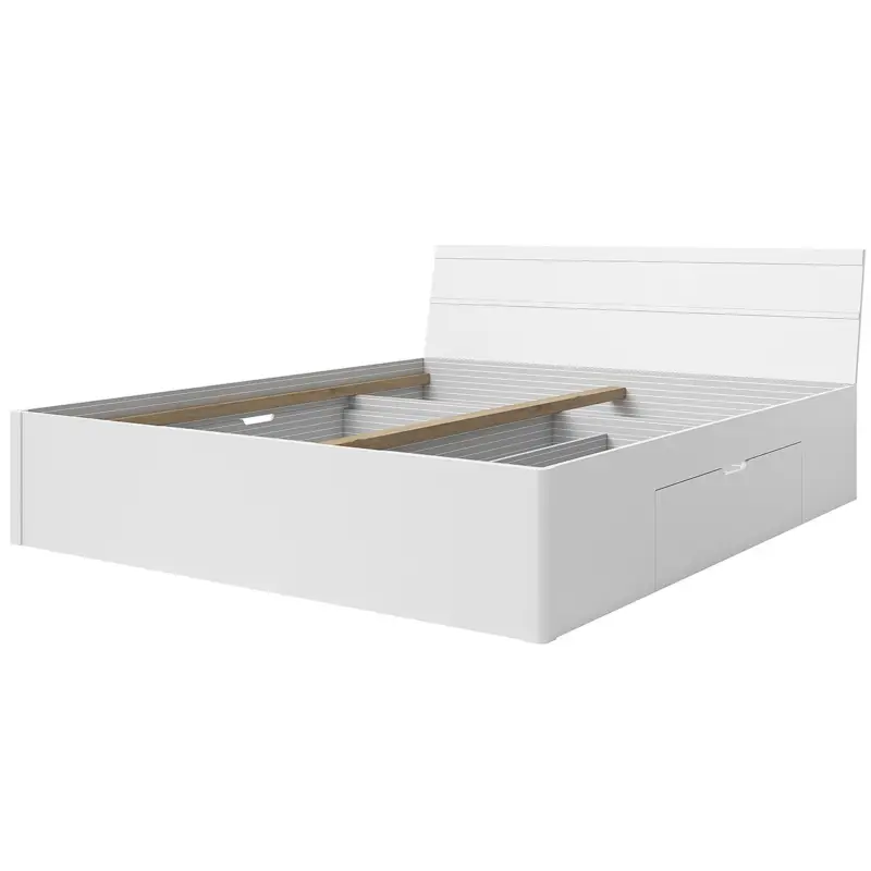 Lage Kosten Bed met opbergruimte 160x200 DELTA BE51 Wit
