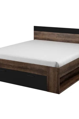 Bed met lades 160x200 DELTA BE91 Monastery Eikenhout / Zwart Veilige Betaling