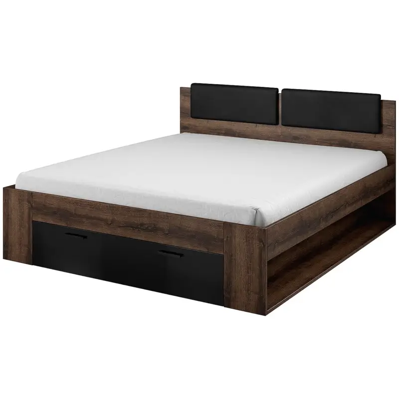 Korting Bed 140x200 GALA GX50 Monastery Eikenhout / Zwart