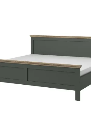 Goedkoop Bed 160x200 TEVORA EV31 Groen / Lefkas Eikenhout