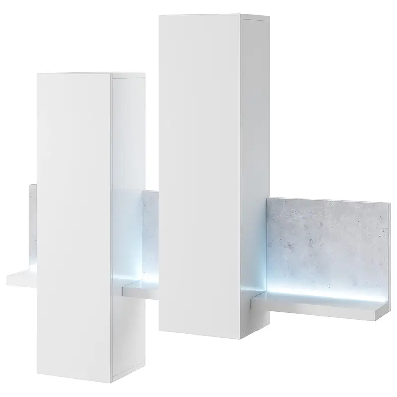 Alleen Vandaag Hangende Vitrinekast TABO BT04 Wit / Beton Colorado