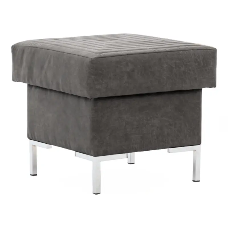 Koop Vandaag Poef SELVA B manila dark grey chroom