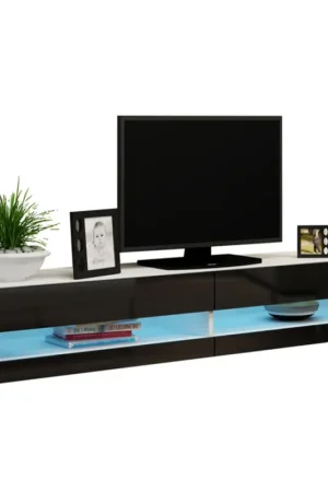 Actieprijs RTV Commode 180 GOVI NEW VG9B Wit / Zwart Glans