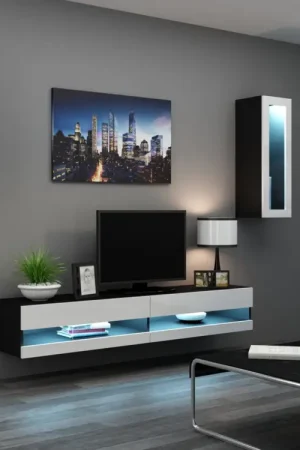 Alleen Vandaag Woonwand GOVI NEW 11C zwart / wit hoogglans