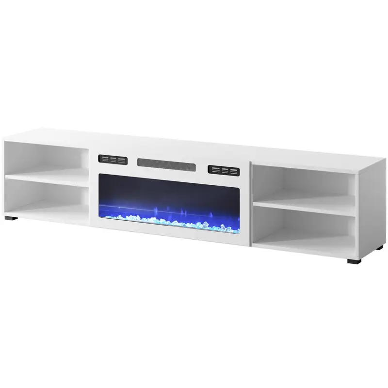 TV-dressoir LOOP 180 EF wit / witte haard Koopje