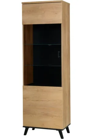 Merkproduct Vitrine links JOHNNY JH2L eiken lefkas / zwart