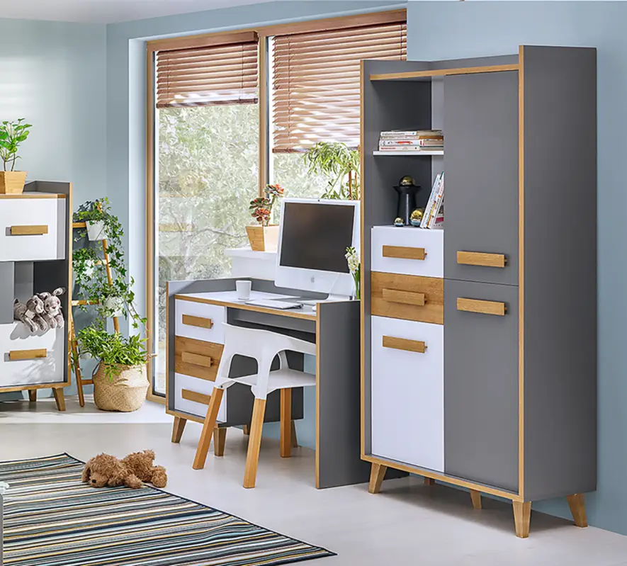 Jeugmeubelen WERSA 12 antraciet / riviera eiken / brilwit Weekendaanbieding