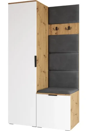 Flitsaanbieding Garderobekast NELLI 1 artisan eiken / wit rechts
