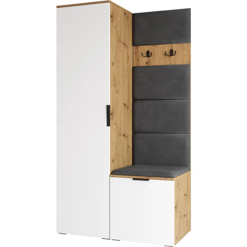 Flitsaanbieding Garderobekast NELLI 1 artisan eiken / wit rechts