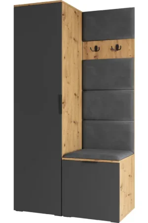 Uitverkoop Garderobekast NELLI 1 artisan eiken / grijs rechts