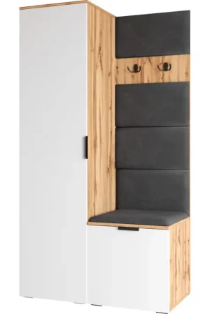 Garderobekast NELLI 1 wotan eiken / wit rechts Premium