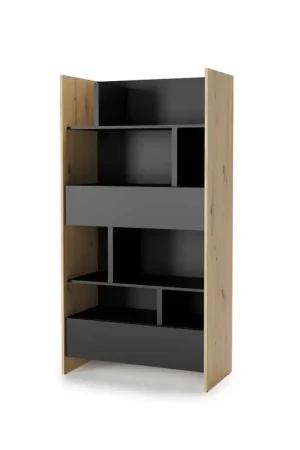 Boekenkast 92x178 artisan eiken/zwart BED CONCEPT BC28 Populair