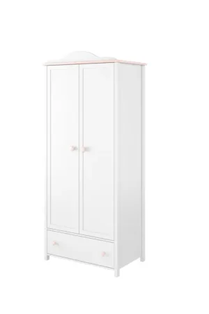 Kast 2-deurs verdeeld wit/roze LUNA LN12 Beperkte Voorraad