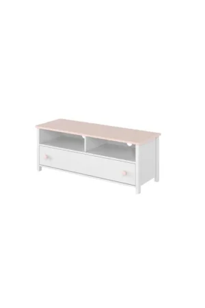 TV-meubel met 1 lade wit/roze LUNA LN13 Betaalbaar