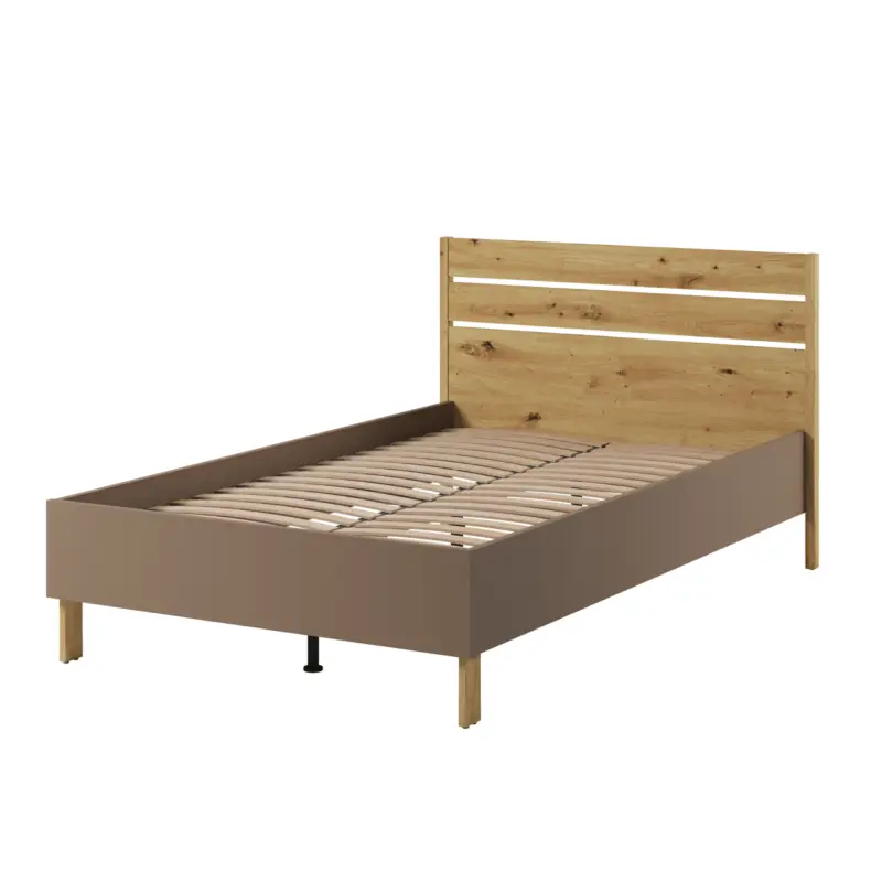 Bed 120 met lattenbodem eiken artisan/beige/truffel LENNY LY08 Actieprijs