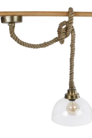 Koop Vandaag Hanglamp rond dik touw helder glas