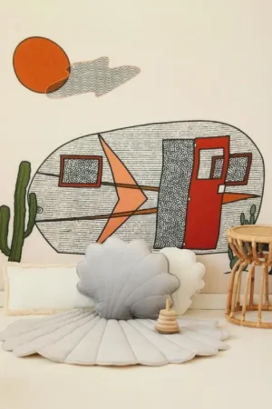 Moi Mili Velvet Schelp Speelmat Dove Grey Betrouwbaar