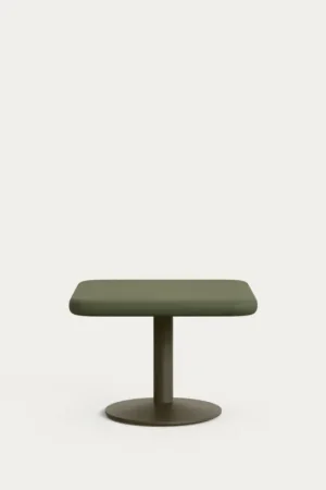 Kave Home Buitentafel Esilda met Groen Cementen Tafelblad 70x70cm Onderstel Ø42x45cm Express Levering
