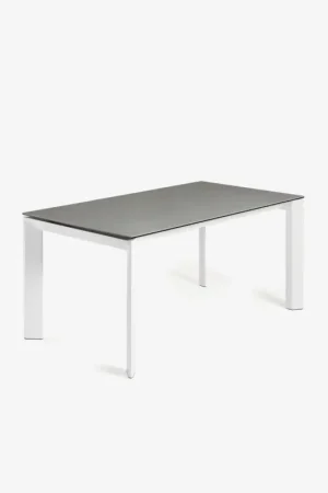 Gereduceerde Prijs Kave Home Uitschuifbare Tafel Axis Porselein en Witte Poten 160 (220)cm
