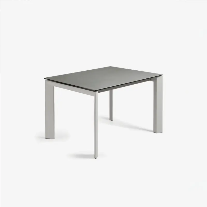Kave Home Uitschuifbare Keramisch Tafel Axis met Grijs Stalen Poten 120 (180)cm Snelle Levering