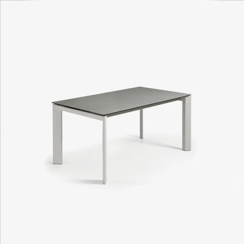 Kave Home Uitschuifbare Tafel Axis Porselein en Grijs Poten 160 (220)cm Hoge Kwaliteit